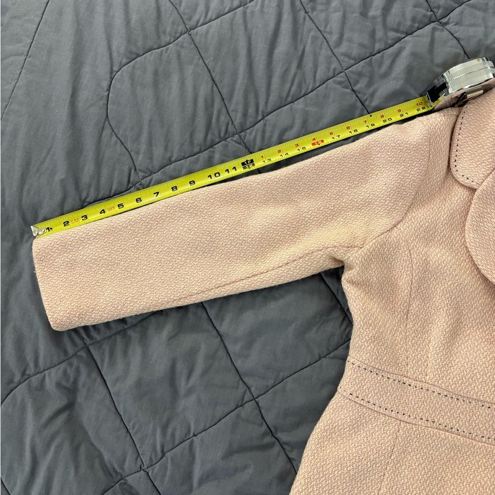 Anthropologie Elevenses pink tweed cropped blazer with back bow - Picture 13 of 14